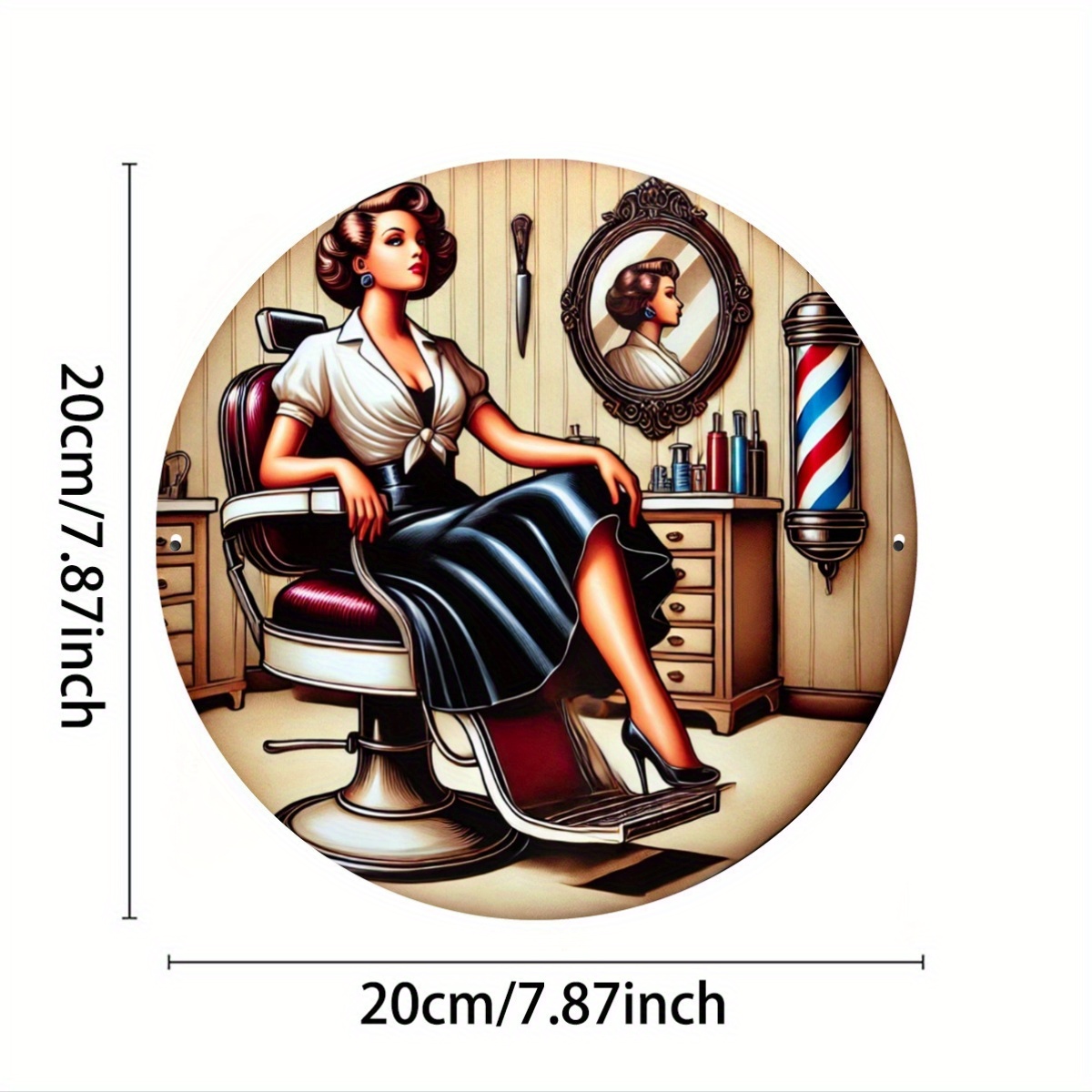 1pc Vintage Barber Shop Metal  - Vintage Collectible Plates 评论和价格