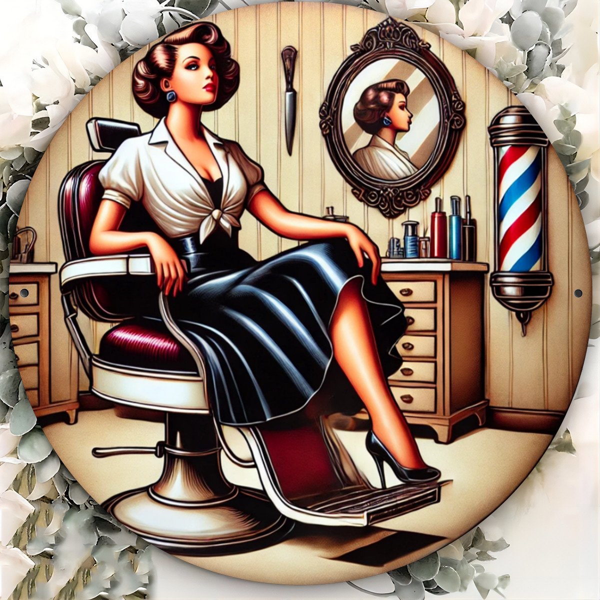 1pc Vintage Barber Shop Metal  - Vintage Collectible Plates 评论和价格