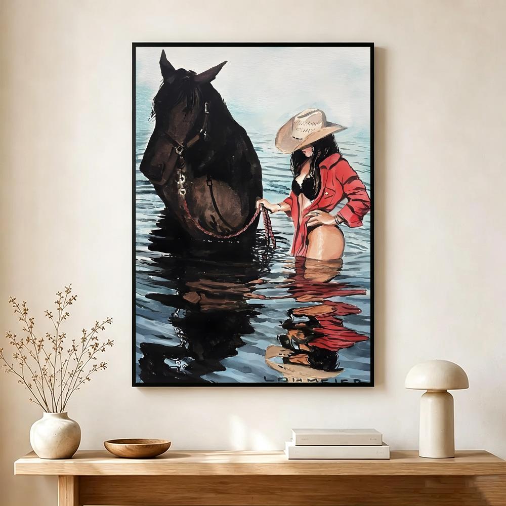 Vintage Cowgirl Theme Poster M - Vintage Collectible Posters 评论和价格