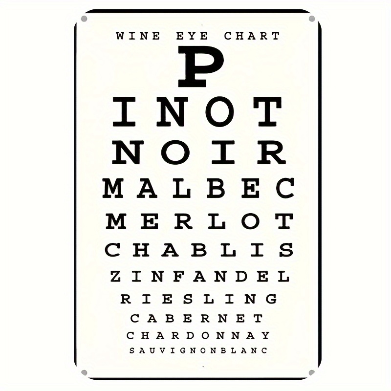 Vintage Wine Eye Chart Metal S - Vintage Collectible Plates 评论和价格
