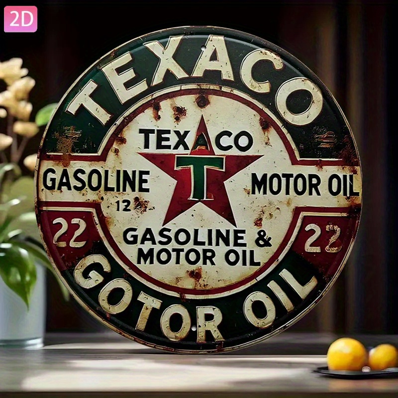 Vintage Texaco Oil Metal Sign— - Vintage Collectible Plates 评论和价格